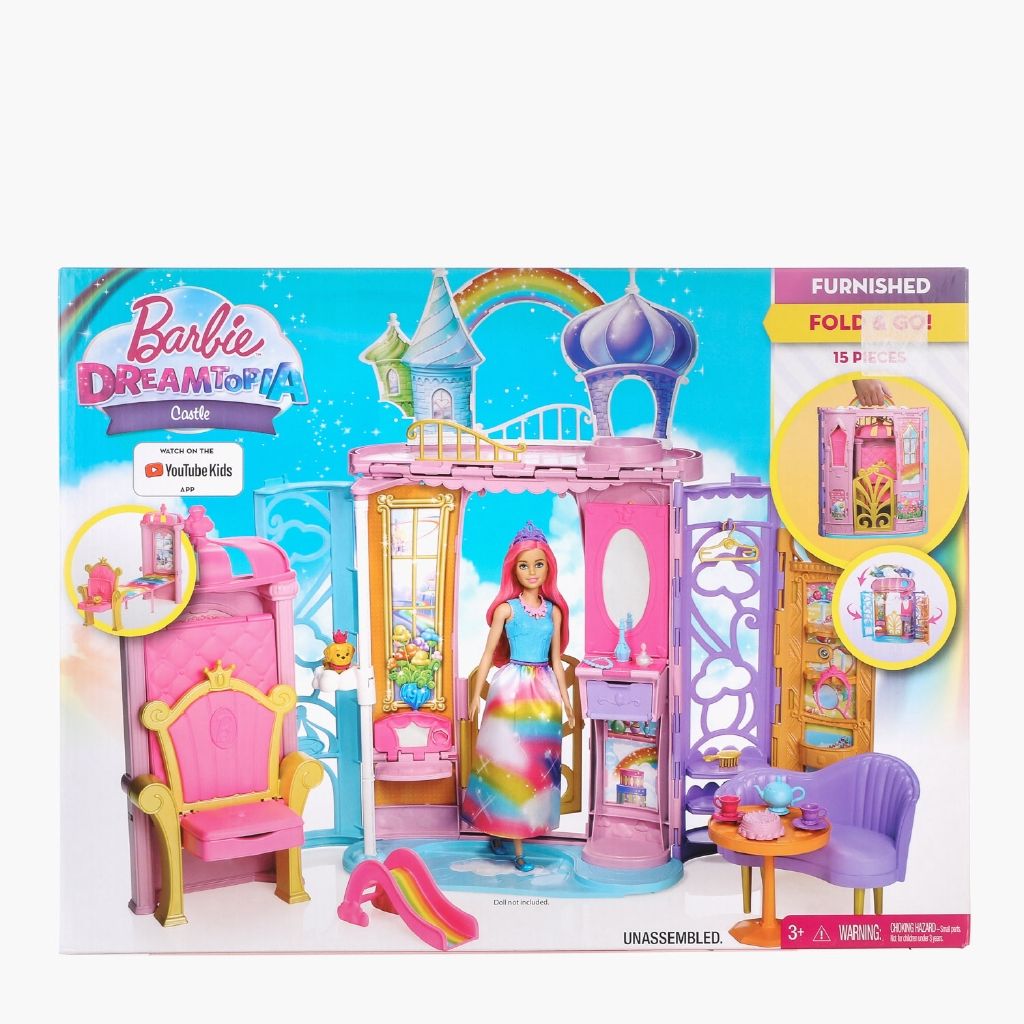 barbie rainbow cove princess castle playset