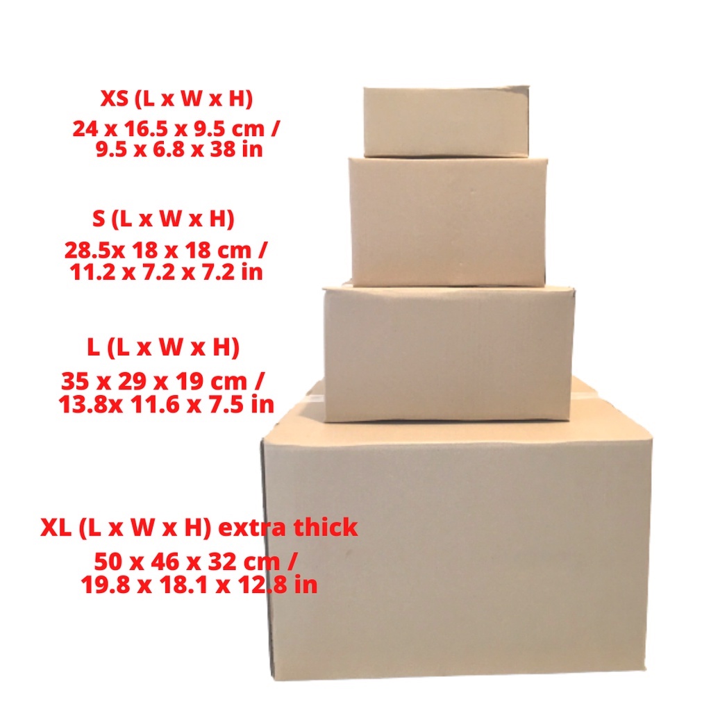 ON HAND Shipping Boxes / Carton Boxes forJ&T, Shopee Express etc XS
