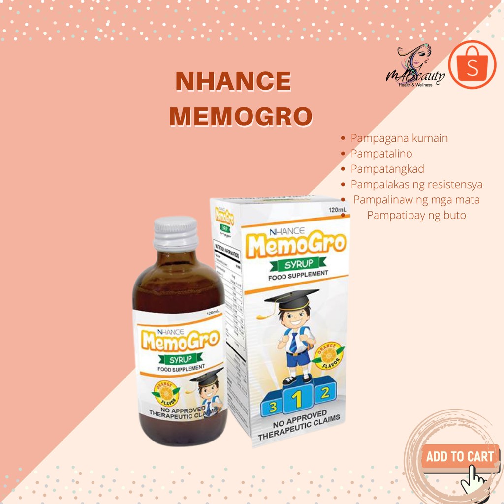 Multivitamins for Kids (Nhance MemoGrow) 1 bottle Shopee Philippines