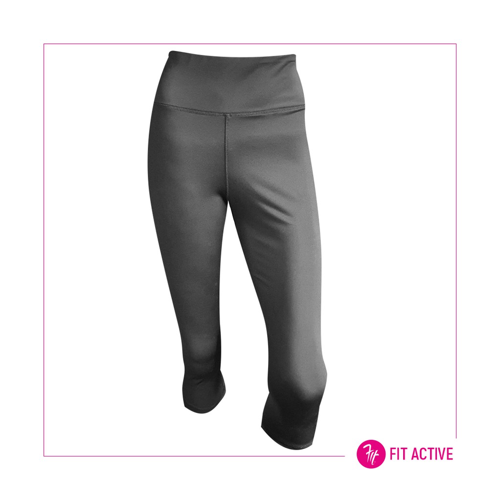 FIT ACTIVE 3/4 Yoga Pants Black Shopee Philippines