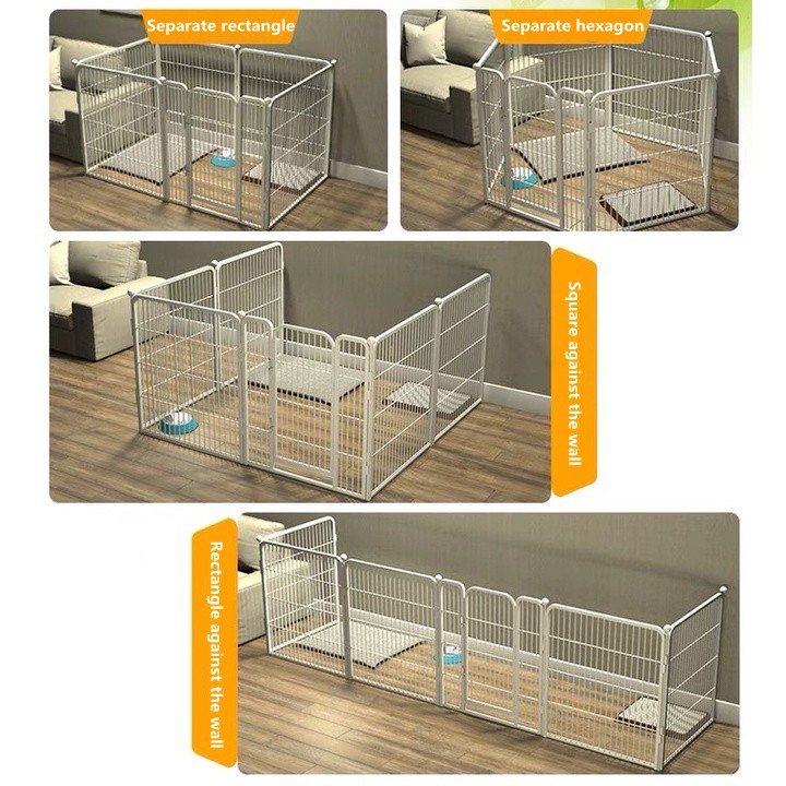Adjustable Dog playpen, dog fence, Dog cage (80*90cm/pcs×6)(White), expandable dog fence, kennel #8