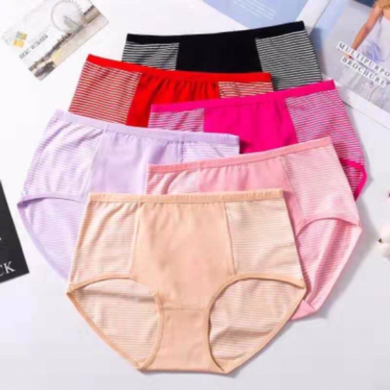 1Pcs High Waist full panty stripe Panty( Big Size full panty ) | Shopee ...