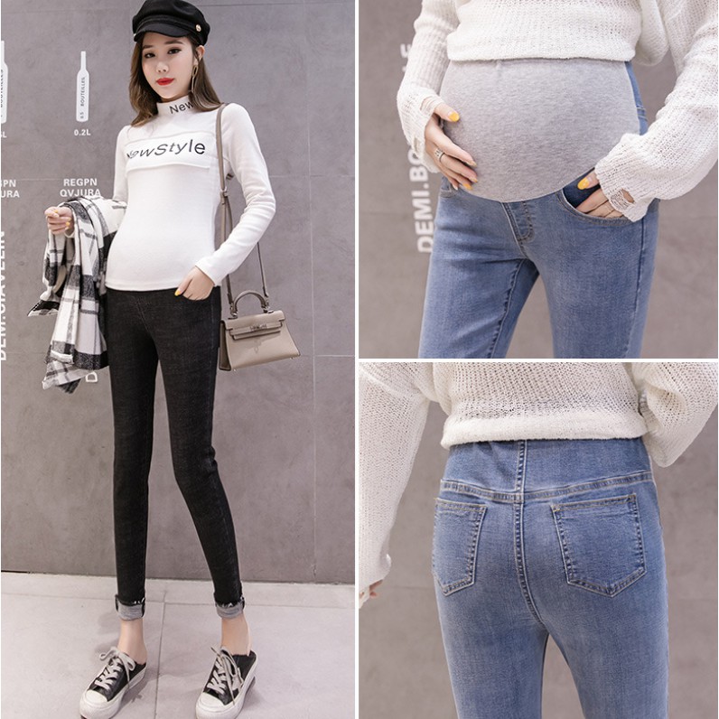 Pregnant women wear jeans with small legs CMYk - Shop Mall