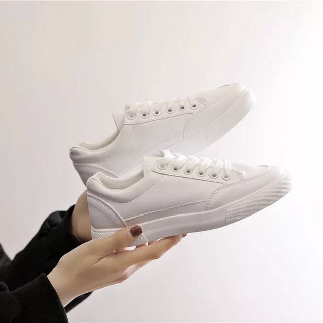 White rubber shoes for women’s leather #791(add 1 size ) | Shopee ...