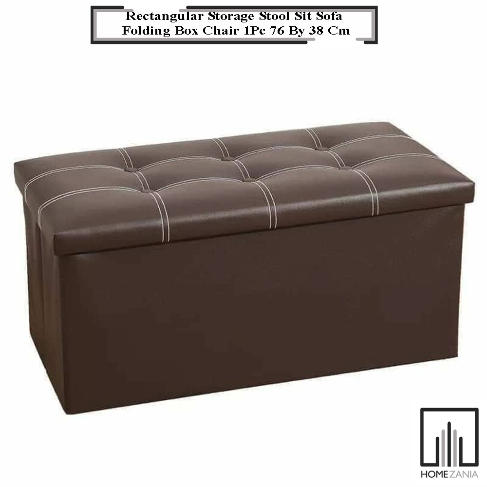 Home Zania Ottoman Rectangular Storage Stool Sit Sofa Folding Box Chair 1Pc 76 By 38 Cm #1
