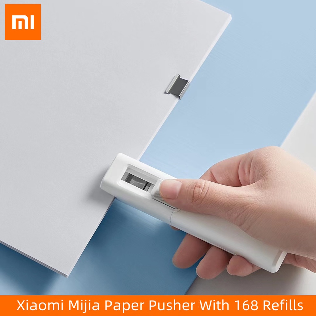 Xiaomi Mijia Paper Pusher Stapler With 168 Refills Metal Pusher