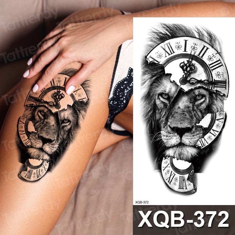 lion tiger king forest temporary tattoos for men women body art sexy on leg  arm sleeve tattoo sticker black waterproof fake | Shopee Philippines