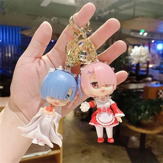 TWINKLE1 Life in a Different World from Zero PVC Action Bag Decor Collection Model Keys Holder Japanese Anime Anime Figure Rem Ram Keyrings #3