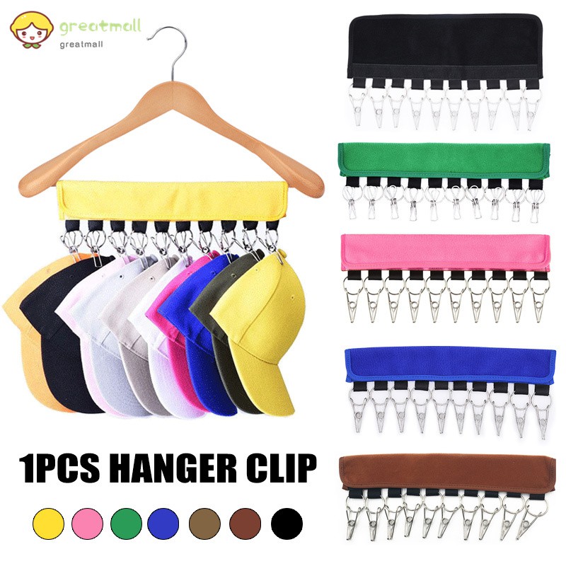 Color : Clip Cap Organizer Hanger Hat Organizer Cap Racks 10 Baseball Cap Holders Cap Organizer for Door Closet Wardrobe 