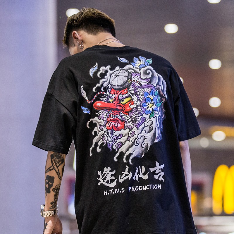 COD M-5XL Japanese Black Mens Statement Oversized Tshirts Tees Hip-hop ...