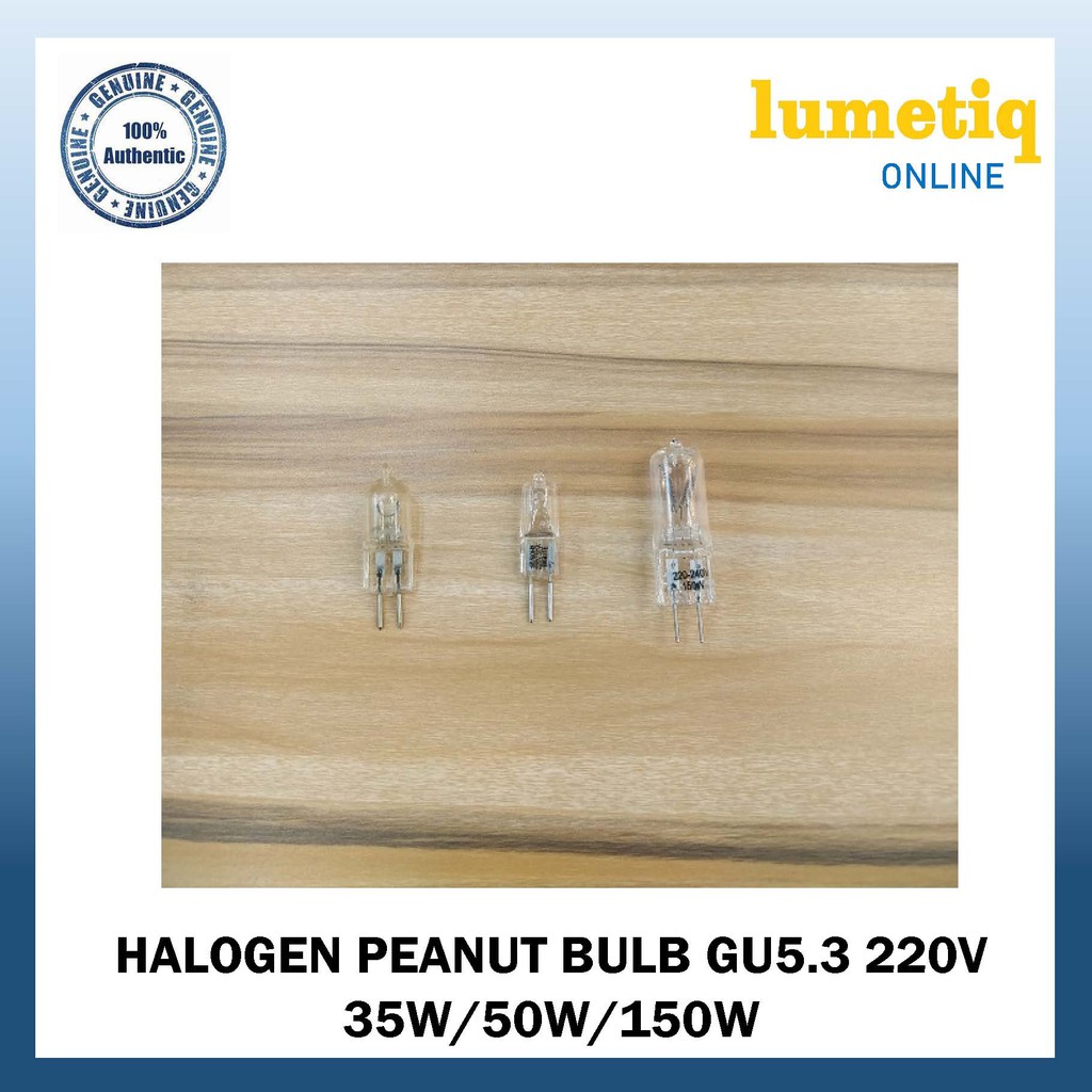 HALOGEN PEANUT BULB 220V GU5.3 35W/50W/150W | Shopee Philippines