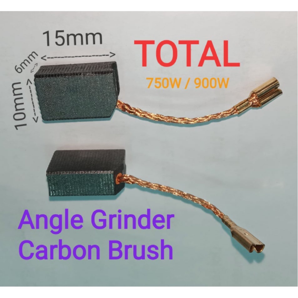 TOTAL Angle Grinder Carbon Brushes(pair) for 750W 900W 1010W Shopee