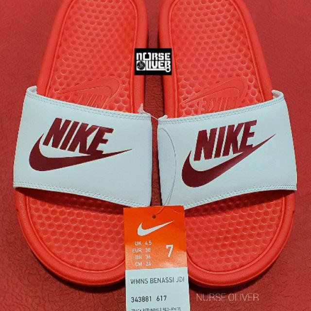 nike benassi red white