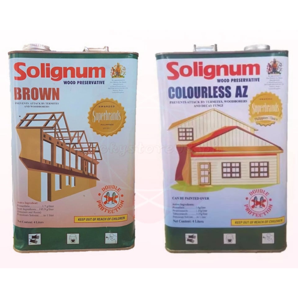 Solignum Wood Preservative Brown or Colourless AZ Prevents Attack by