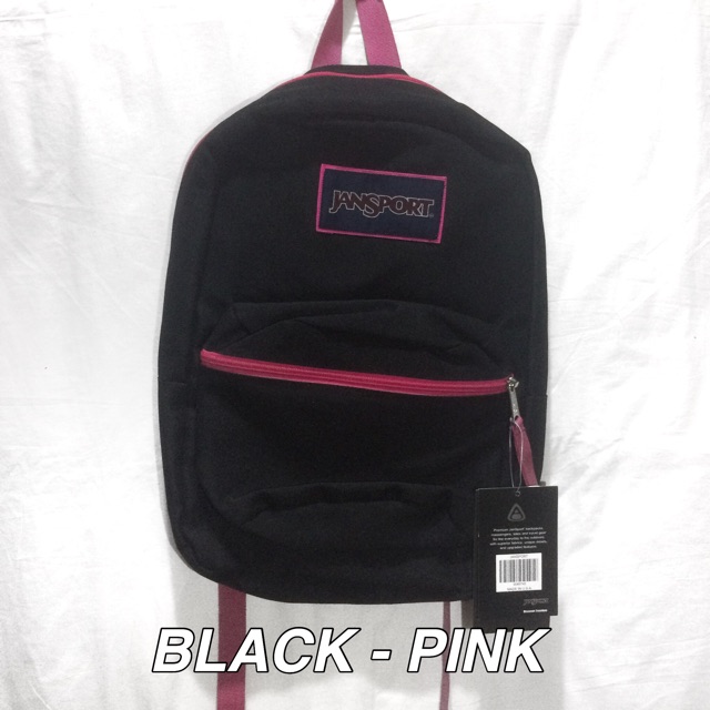 black and pink jansport backpack