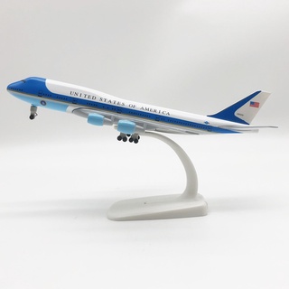 Resin US Air Force One B747 Boeing 747 1/150 Scale Plane Model With Gears&Stand 
