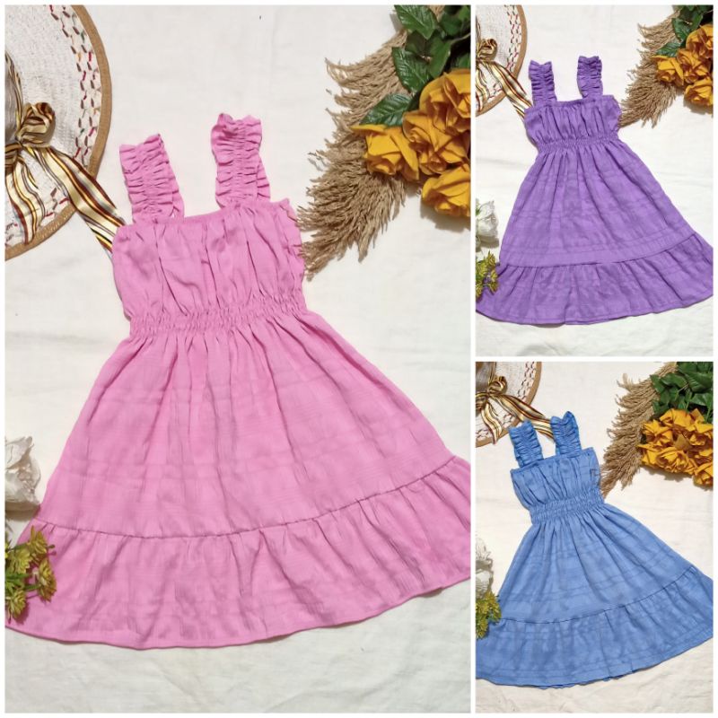 Kids Ruffle Strap Dress 3-5 y/o | Shopee Philippines