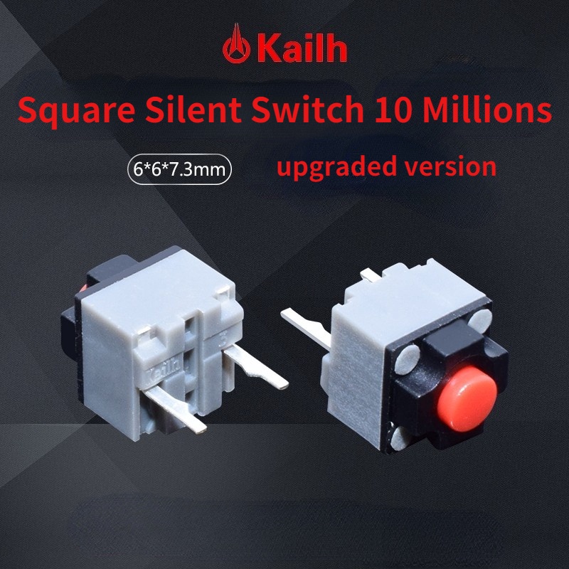 4Pcs Kailh 6*6*7.3mm Square Silent Mouse Micro Switch Button Compatible