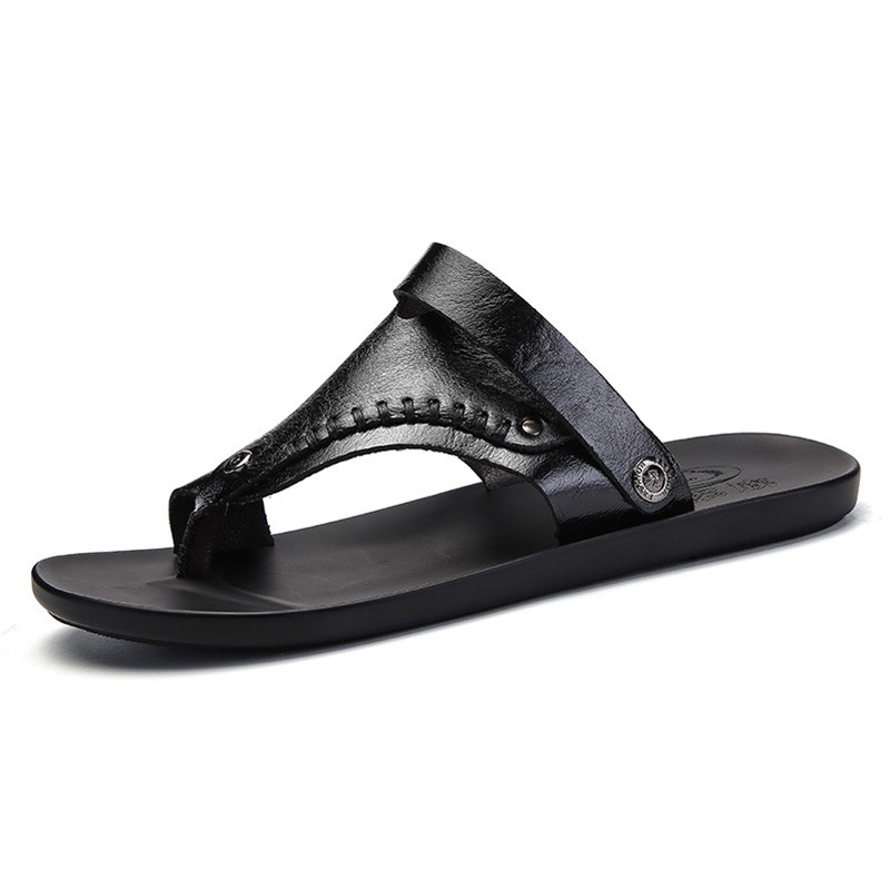 mens leather flip flops
