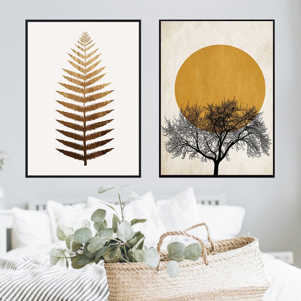 Morning Sun Tree Abstract Poster Nordic Print Scandinavian Wall Art Picture Sweet Dream Canvas Painting Simplicity Home