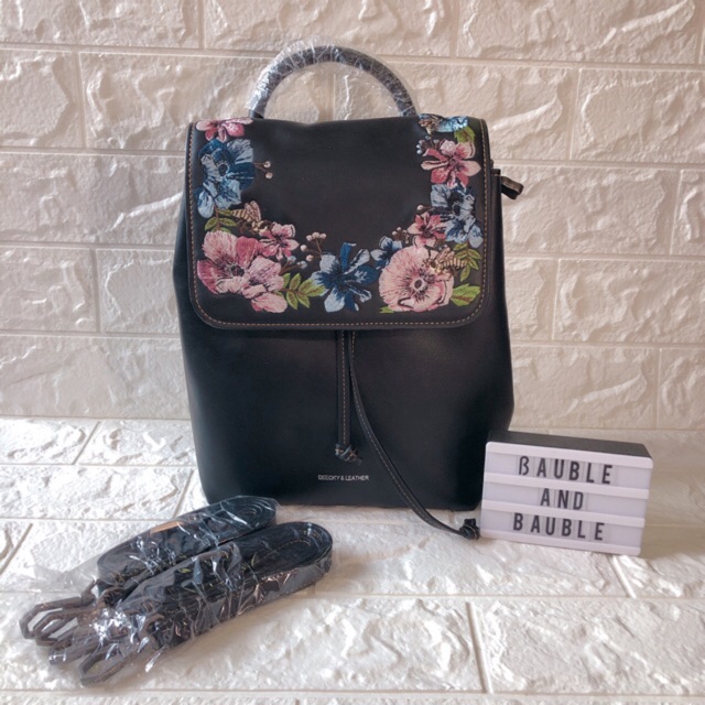 charles and keith floral backpack