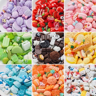 10/30/50pcs Simulation Cartoon Sweet Candy Lucky Bag Cream Glue DIY Mobile Phone Shell Resin Accessories Handmade Children's Hair Accessories Stationery Refrigerator Magnet Decoration Material Package