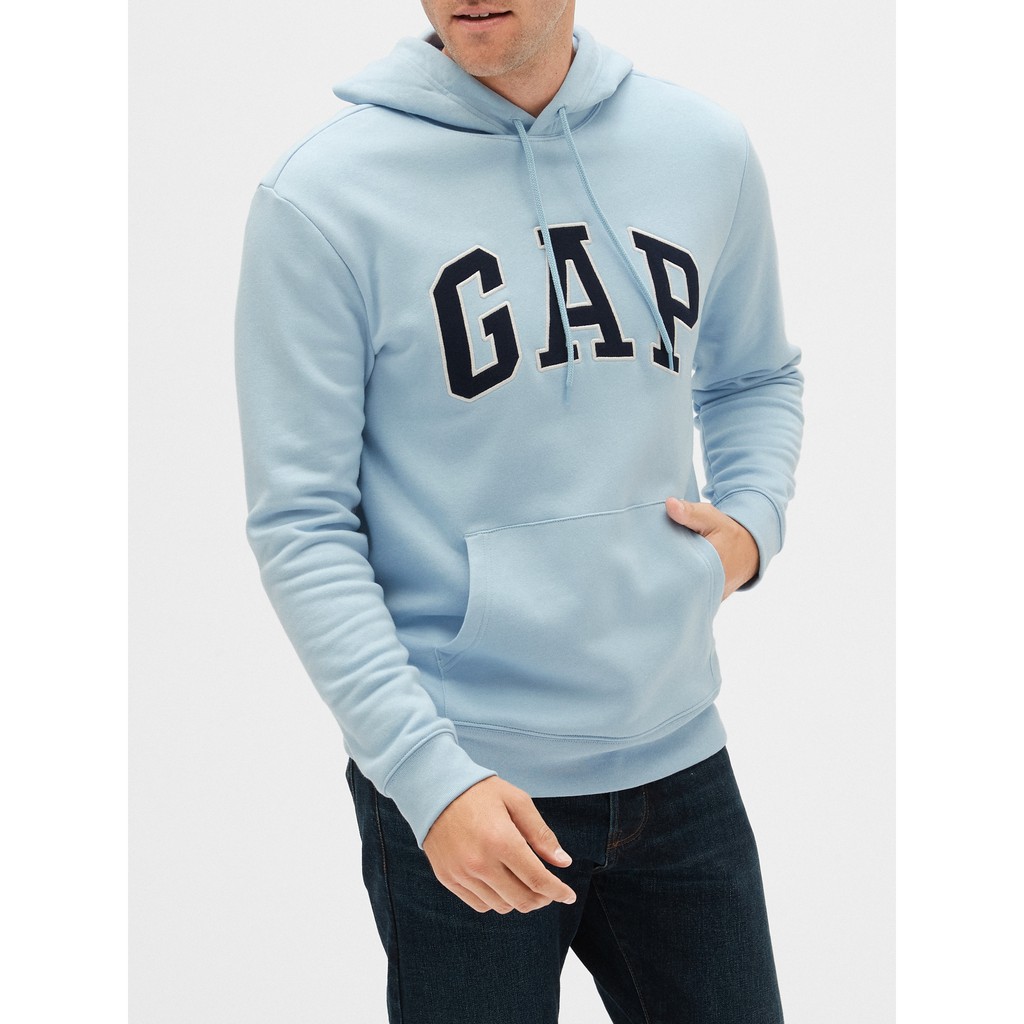 BNEW Gap Logo Fleece Hoodie Mens Jacket, Light Blue, XLarge only