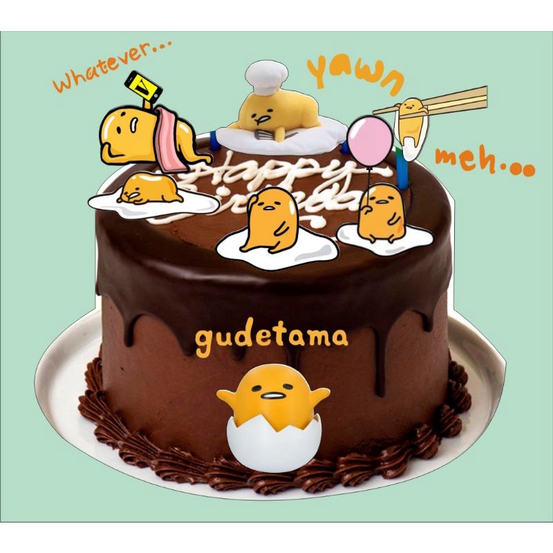 gudetama lazy egg lazyegg egg cartoon cake topper (1set) | Shopee ...