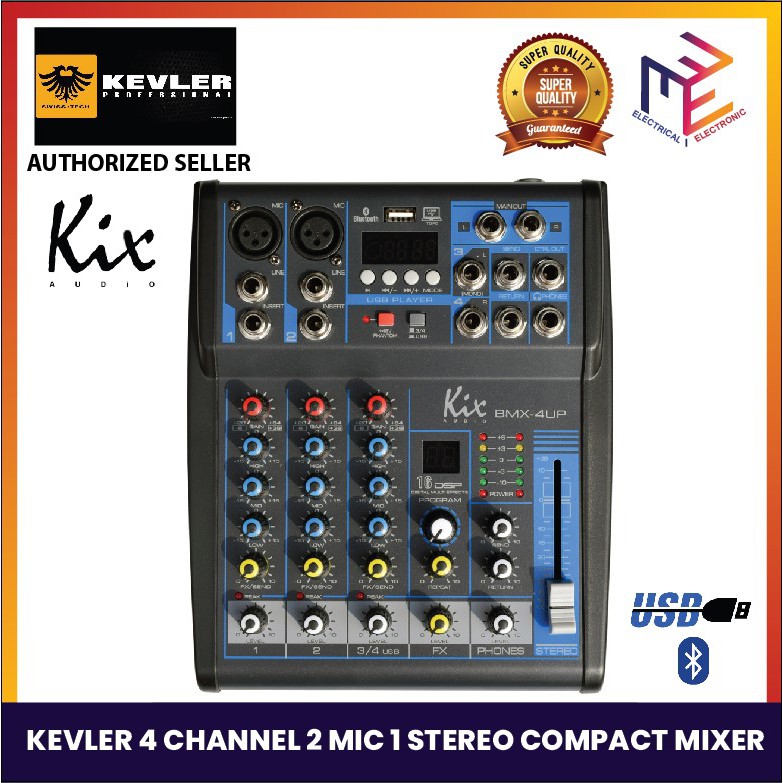 Kevler KIX Audio BMX-4UP Professional 4 Channel Mixer | Shopee Philippines