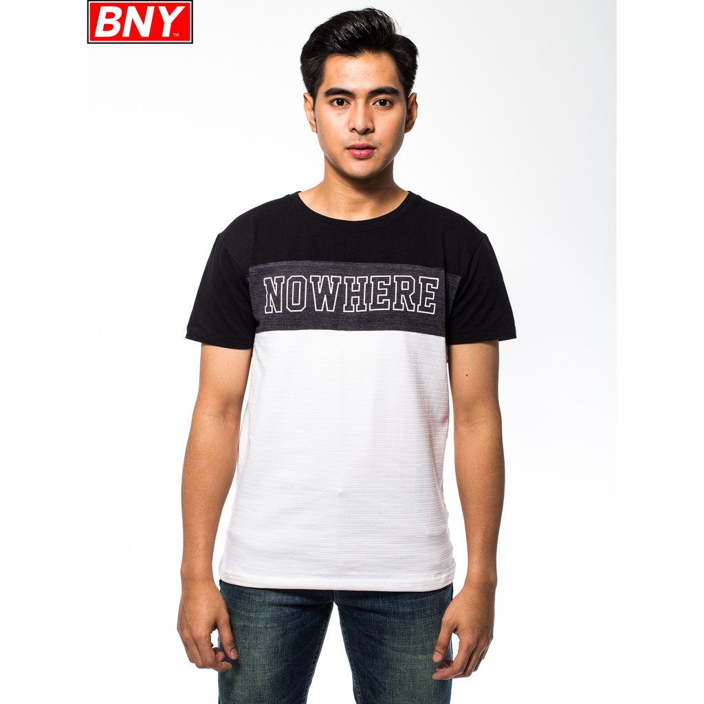 BNY Men's stretch round neck graphic t-shirt (nowhere) | Shopee Philippines