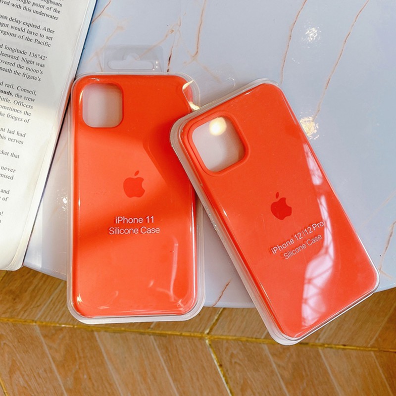 Orange Full Coverage Iphone 12 12 Pro Max 12mini 11 Pro Max 7 8 Plus X Xs Max Xr 6sp 6 Solid Color Liquid Silicone Phone Case Shopee Philippines