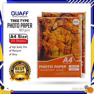 QUAFF Tree Type Photo paper Glossy 180gsm A4 Size (20 sheets per pack)