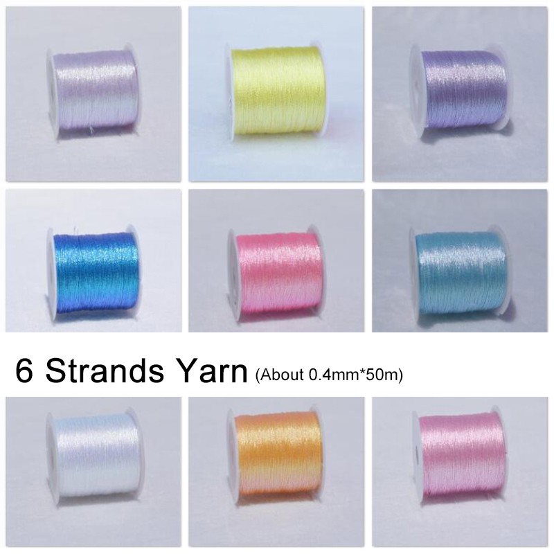 1pc 6 Strand of Thread Handmade Woven Rope Golden Silver Yarn DIY Jewelry Material