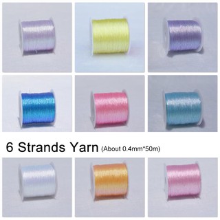 1pc 6 Strand of Thread Handmade Woven Rope Golden Silver Yarn DIY Jewelry Material #1