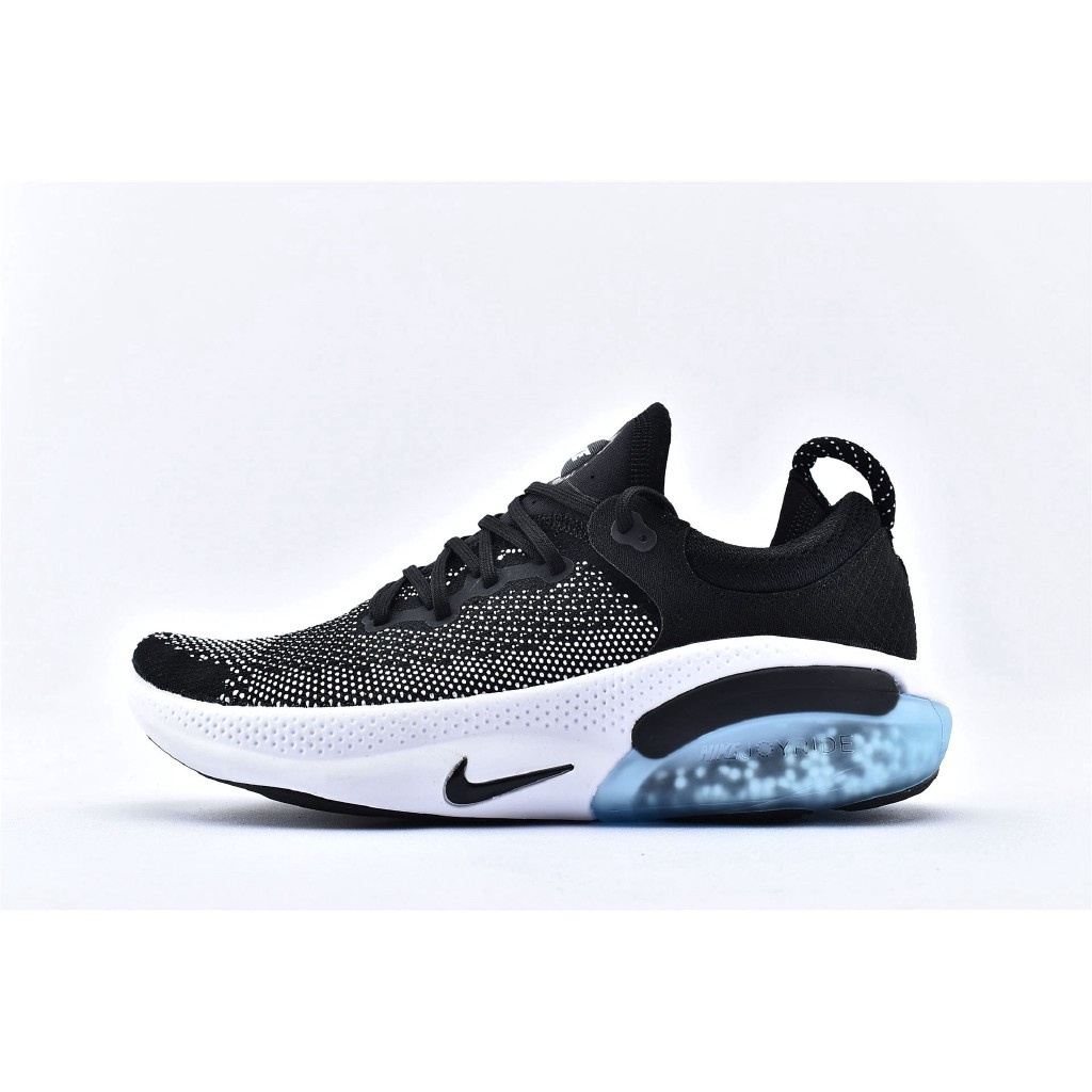 black and white running shoes