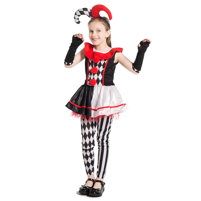 Magician Girl Child Girl Variety Clown Dress Halloween Carnival Party ...