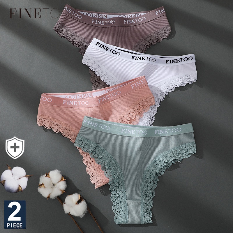 Finetoo Womens Cotton Panties Girls Letter Thongs Brazilian Pantys