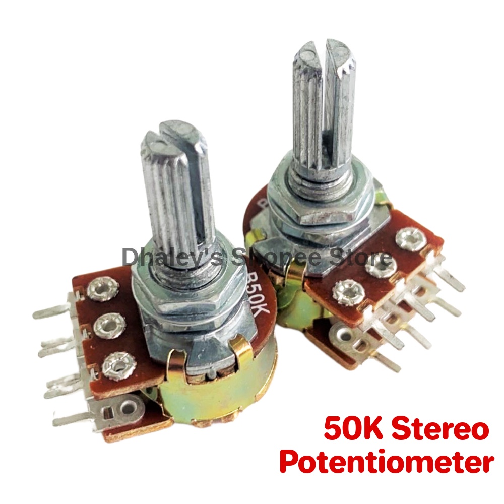 2pcs Potentiometer 50K Stereo 6pins B50K Volume Control Dual Stereo ...