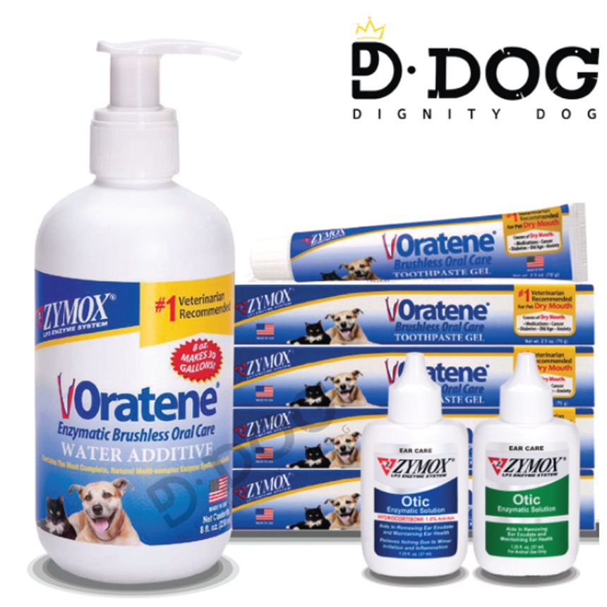 【 ZYMOX 】 Oratene Pets Dogs & Cats Tartar Removal Caries Prevention Enzymatic toothpaste that does not require brushing 28g, 70g, drinking Water115ml , Otic Ear Cleaner Blue&Green
