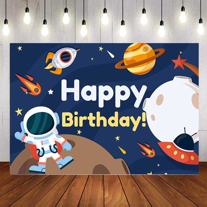 Space Little Astronaut Birthday Backdrop For Photography Baby Shower ...