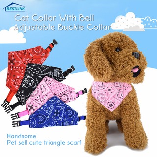 BL Adjustable Pet Cat Soft Collars Triangle Neckerchief Pet Accessories Small Dog Printed Scarf