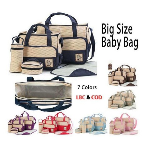 Baby Cute Diaper Bag 5 In 1 Set Baby Bag | Shopee Philippines