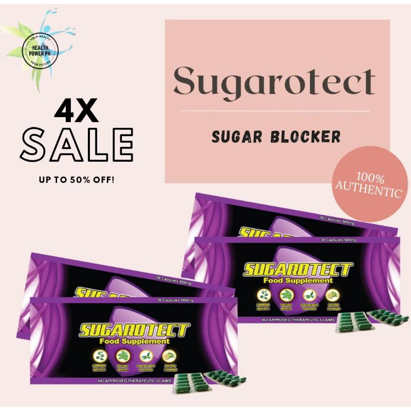 SUGAROTECT sugar blocker and weight loss 30 capsules 500mg ( X4 boxes