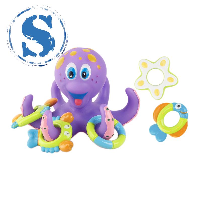 purple octopus bath toy