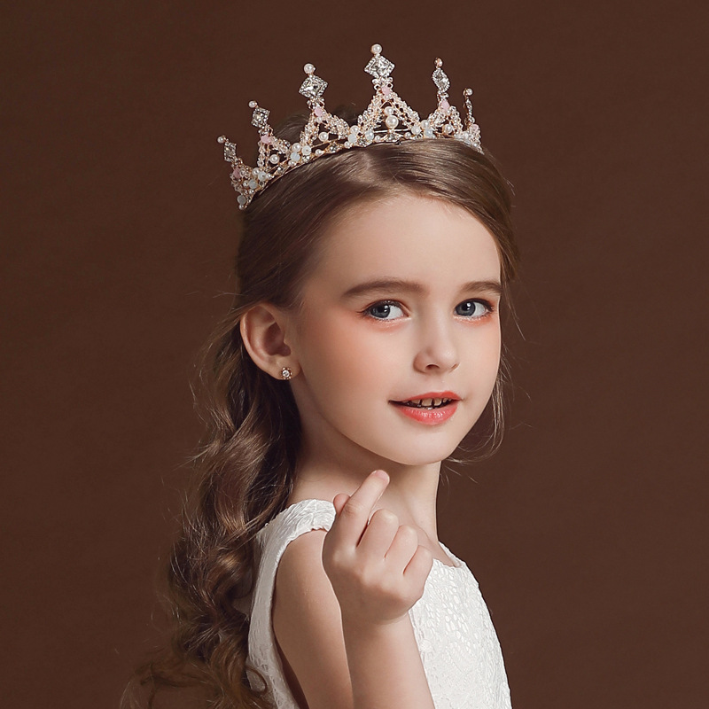 New Children's Crown Headdress Princess Girls Crown Crystal Little Girl Hair  Accessories for Kids Girl Dress Birthday Party | Shopee Philippines