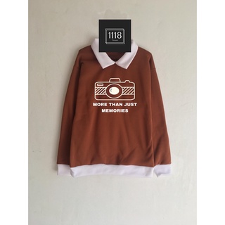 Vinyl Big collar Sweater with Camera Print