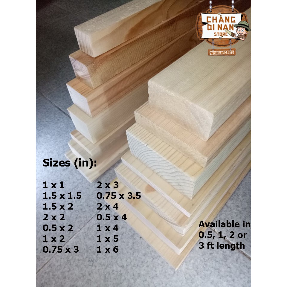 2 4 8 Pcs Smooth Palochina Brand New Pinewood 1 2 And 3 Feet For Diy Projects Shopee Philippines