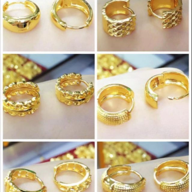 Fashion jewelry 4pairs 100 Bangkok 14k gold plated earring Shopee