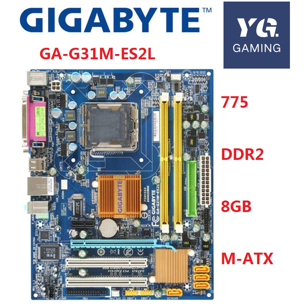 Gigabyte Ga G31m Es2c Desktop Motherboard G31 Socket Lga 775 For Core 2 Ddr2 4g Used Mainboard Shopee Philippines