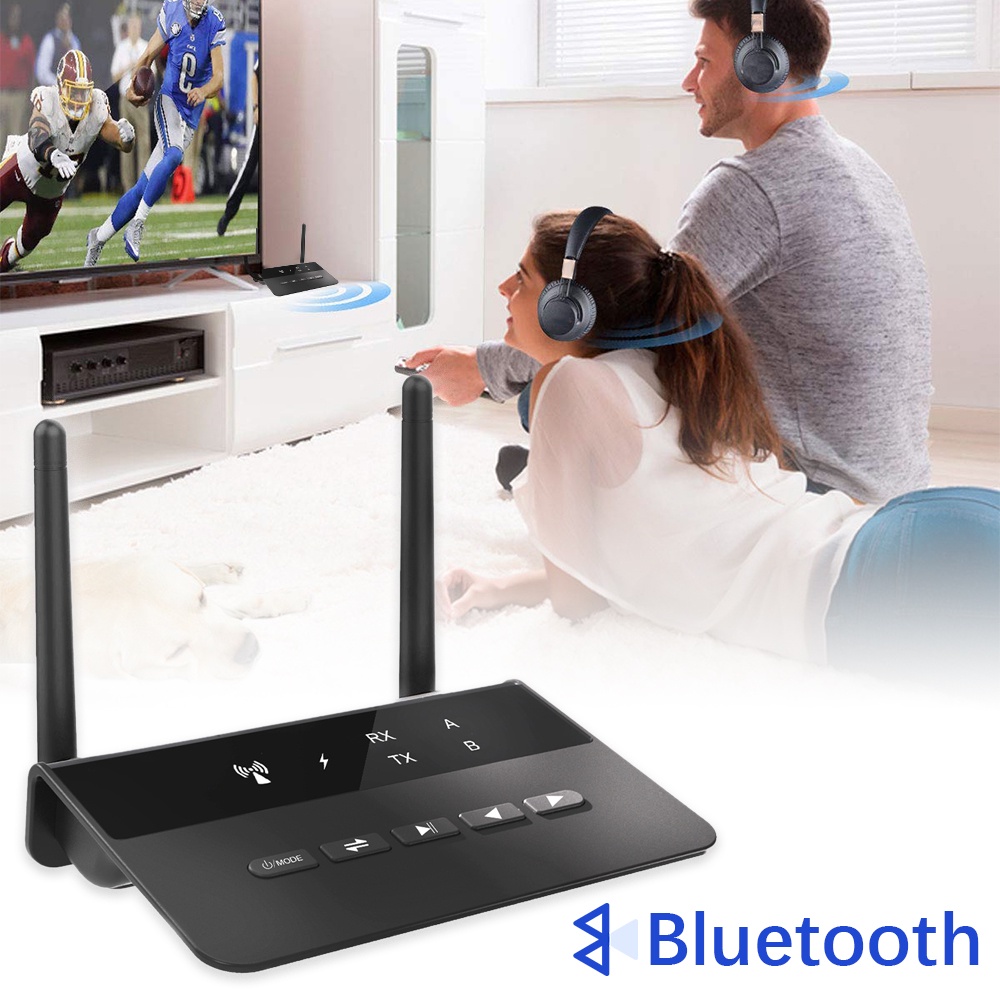 80M Long Range Bluetooth 5.0 RCA Transmitter Receiver Bypass Aptx HD